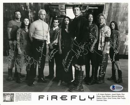 "Firefly" Cast Signed 8 x 10 Photograph With 9 Signatures (Beckett)